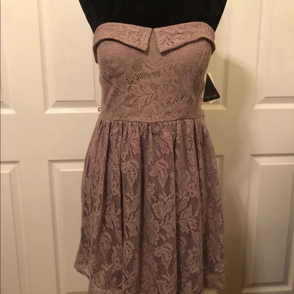 Brown Strapless Knit Summer Dress